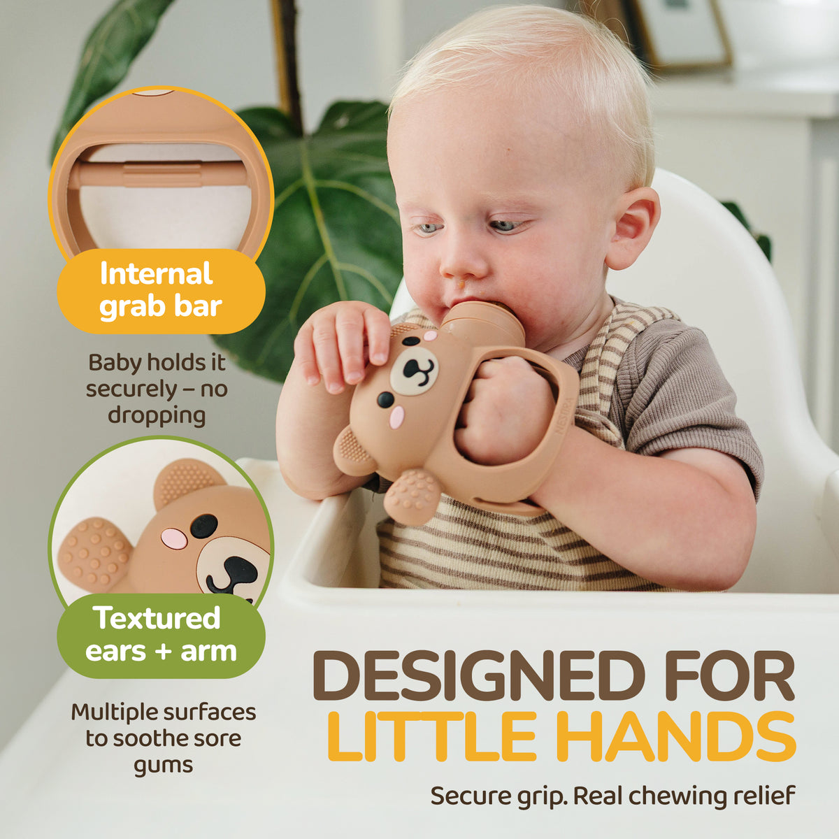 Nestira Comfort Bear Teething & Feeding Mitten